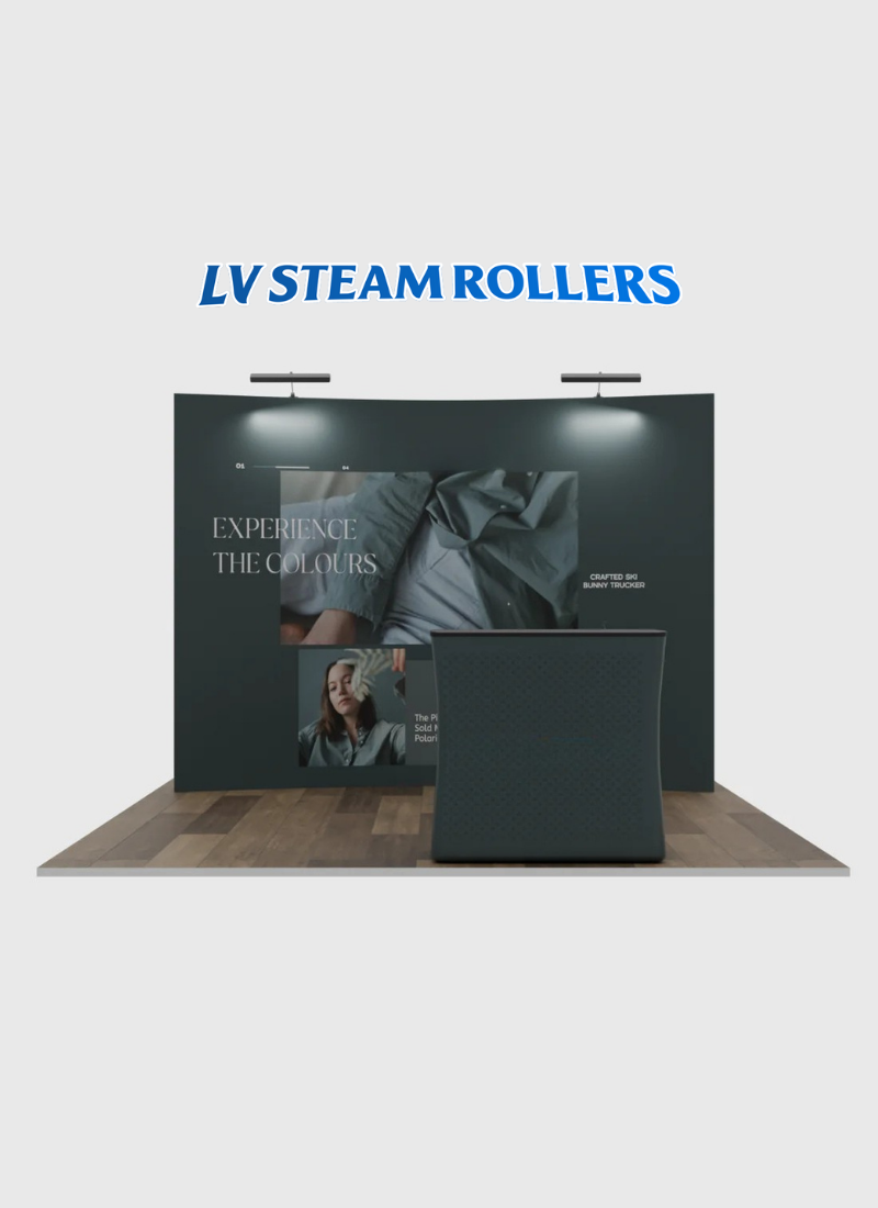 10ft x 10ft Curved Popup Exhibit Pro 3-in-1 Display Kit with Illume Lights